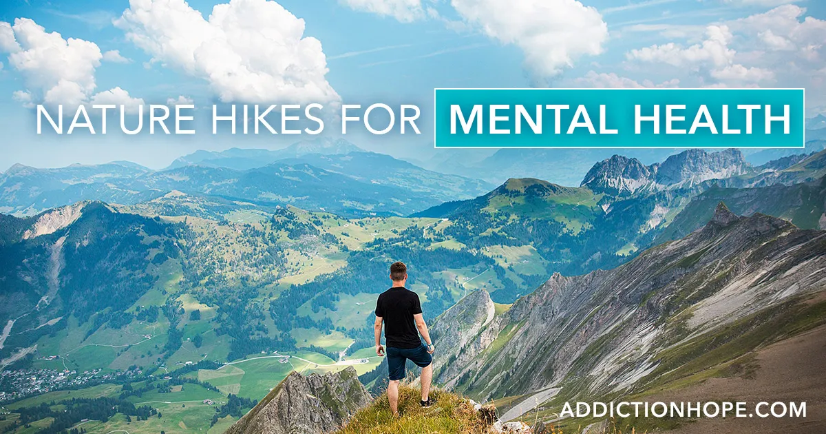 Mountain range landscape showing the mental health benefits of hiking and nature therapy for anxiety relief