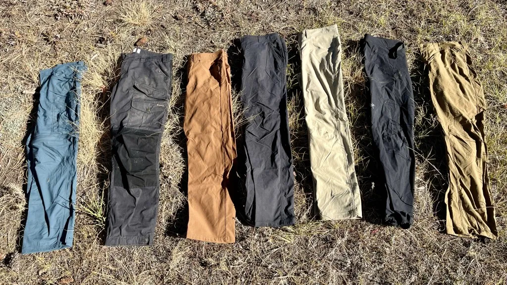 Comparison of different hiking pants brands and features