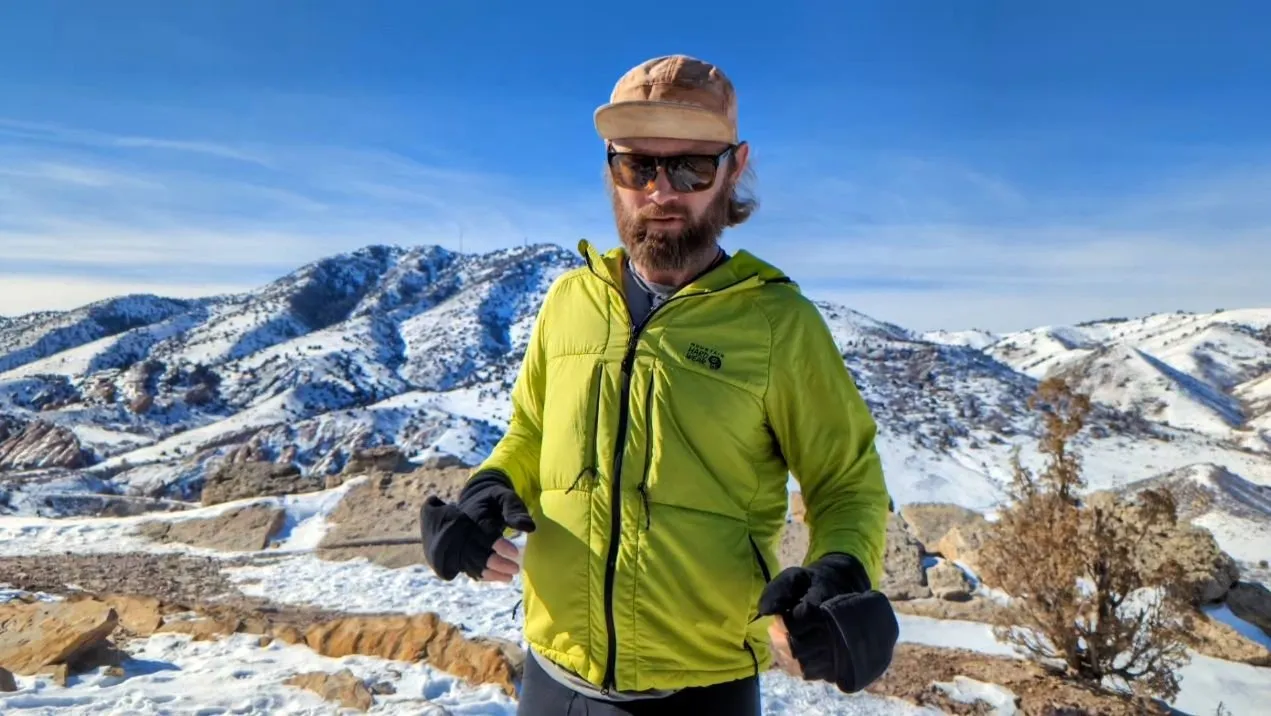 Mountain hiking with insulation layers