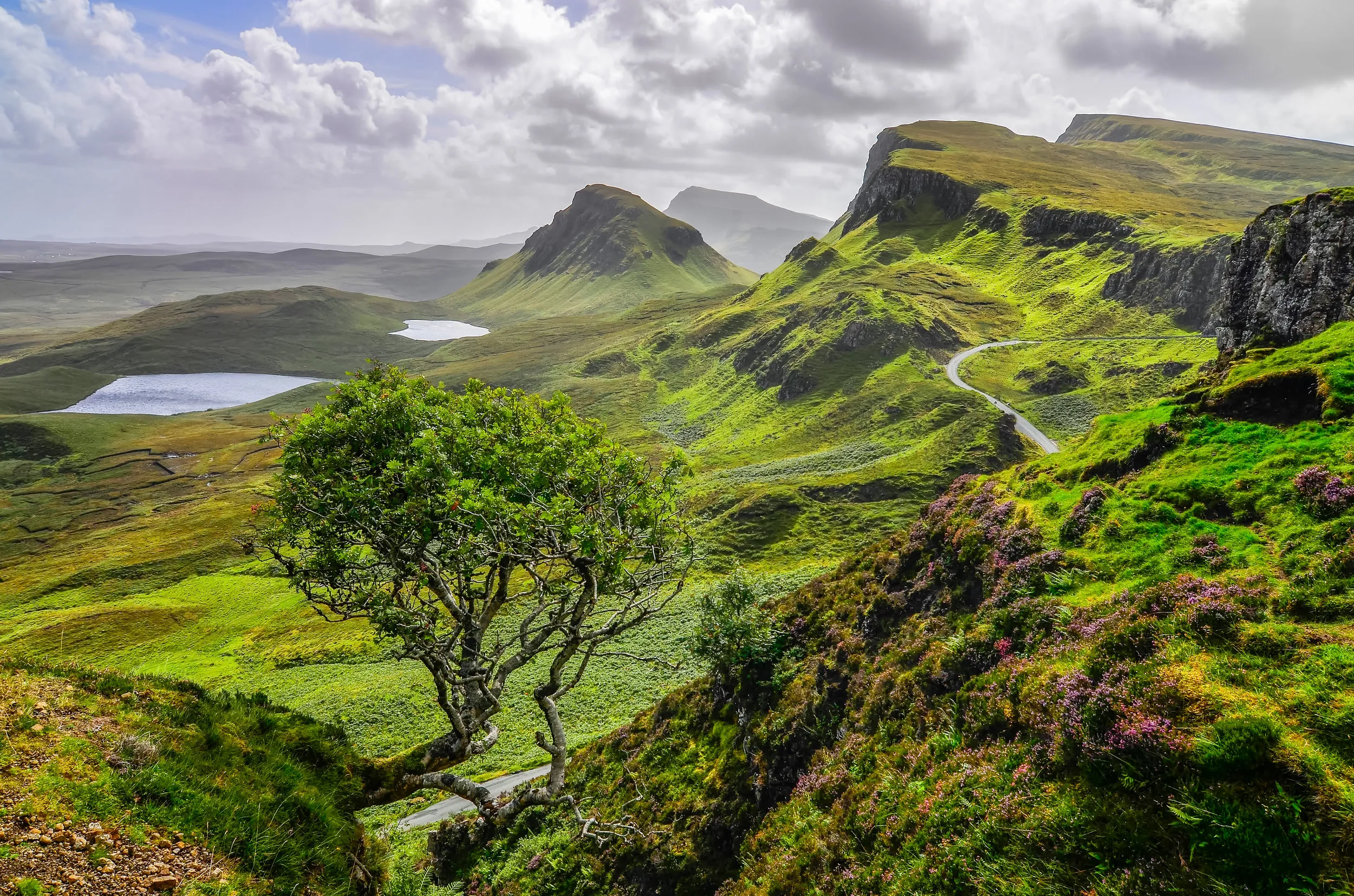 Dramatic landscape of the Quiraing on Isle of Skye