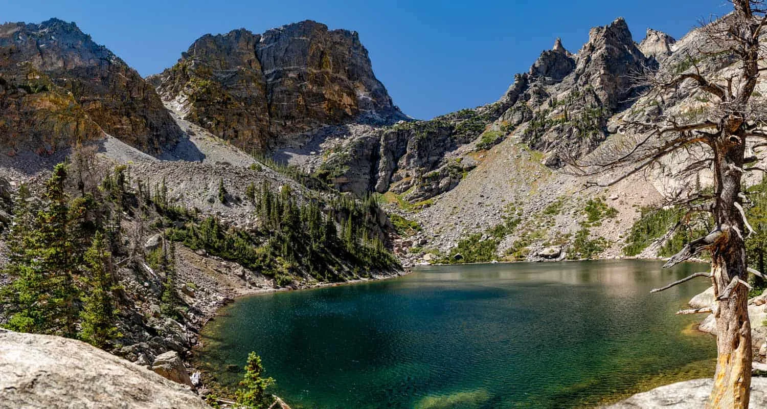 Emerald Lake reflecting morning light in Rocky Mountain National Park
