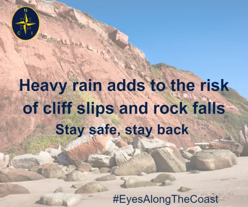 Cliff safety diagram showing fall risks and safety distances