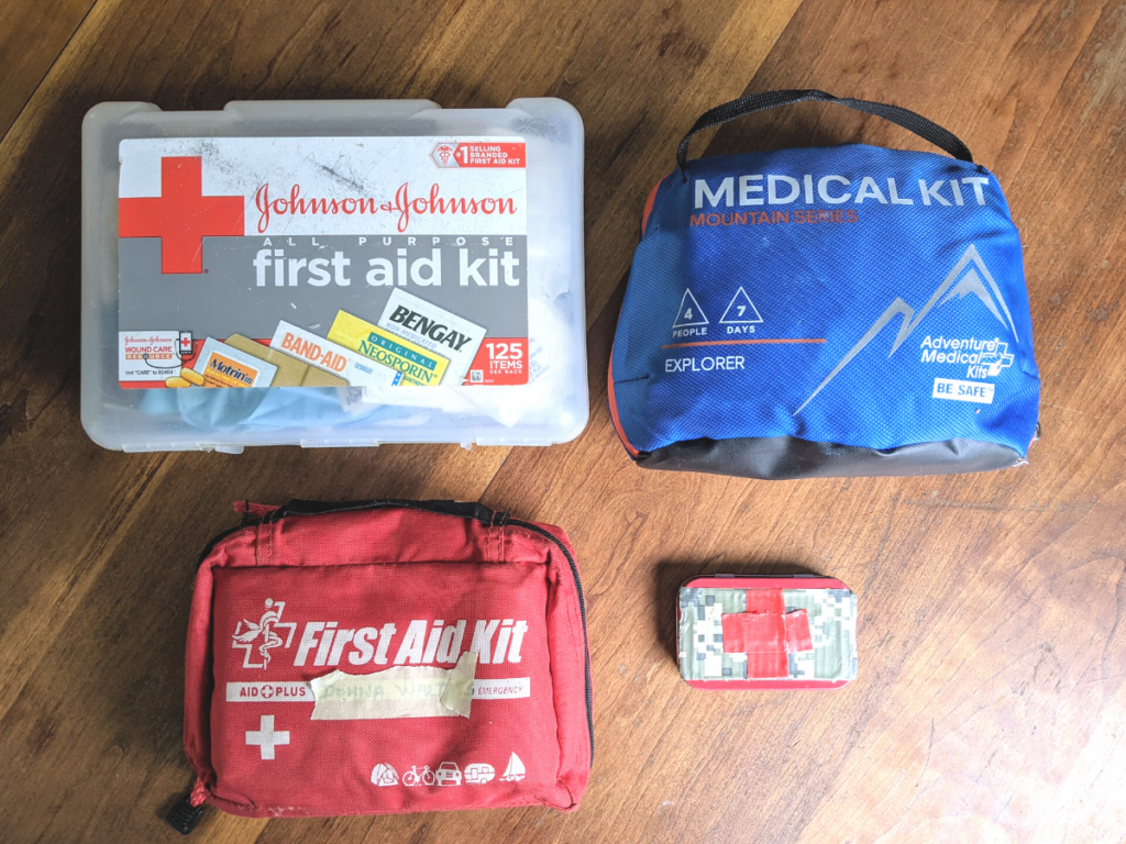 Comprehensive first aid kit designed for family hiking with children