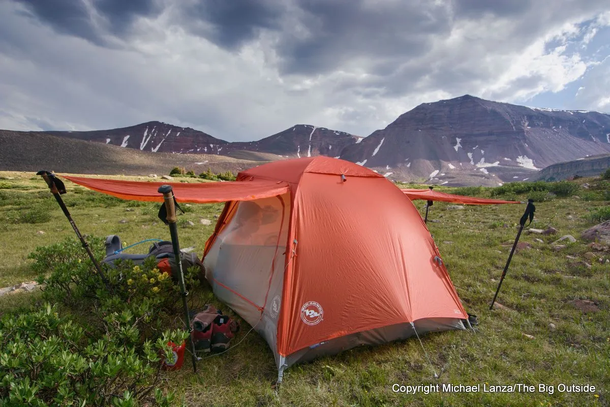 Big Agnes Copper Spur HV UL2 tent setup in mountain environment