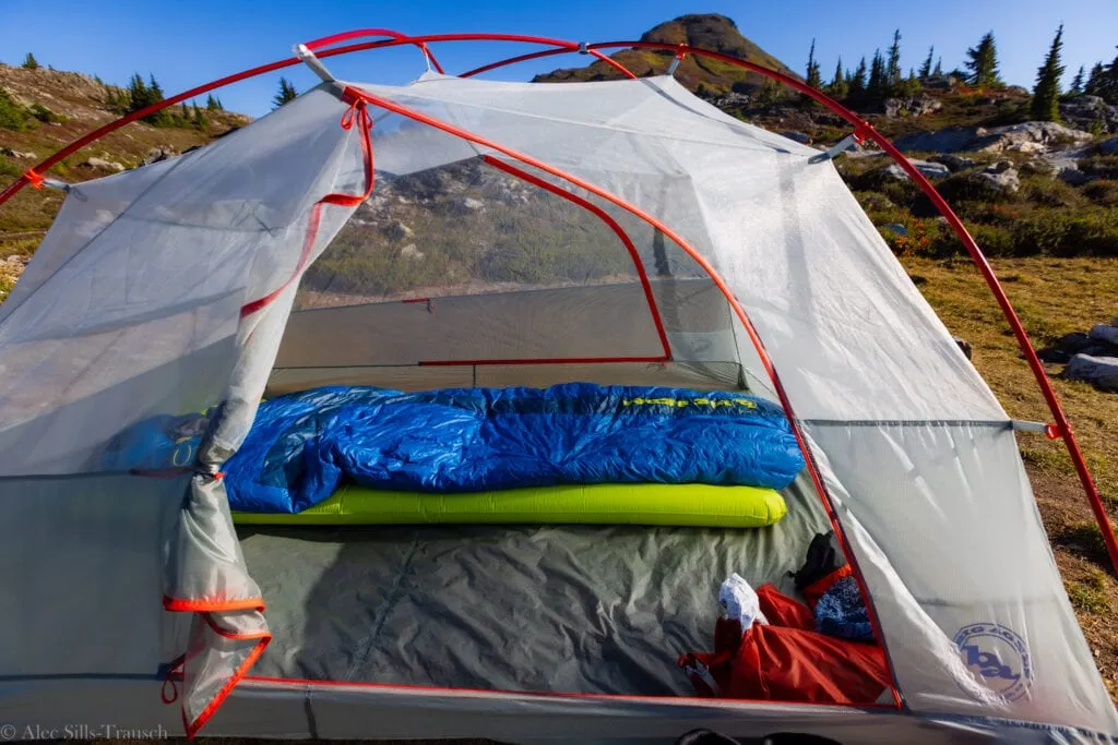 Interior view of Copper Spur HV UL3 showing spacious living area with gear storage