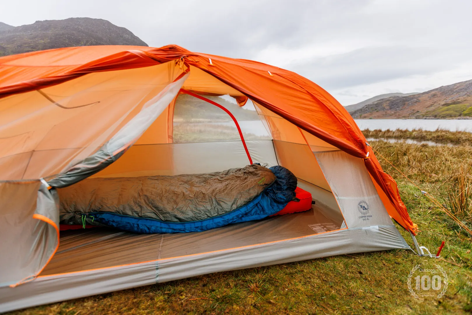 Big Agnes Copper Spur UL2 tent setup in mountain environment