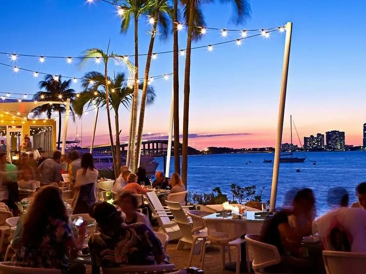 Key Biscayne waterfront restaurant with bay views