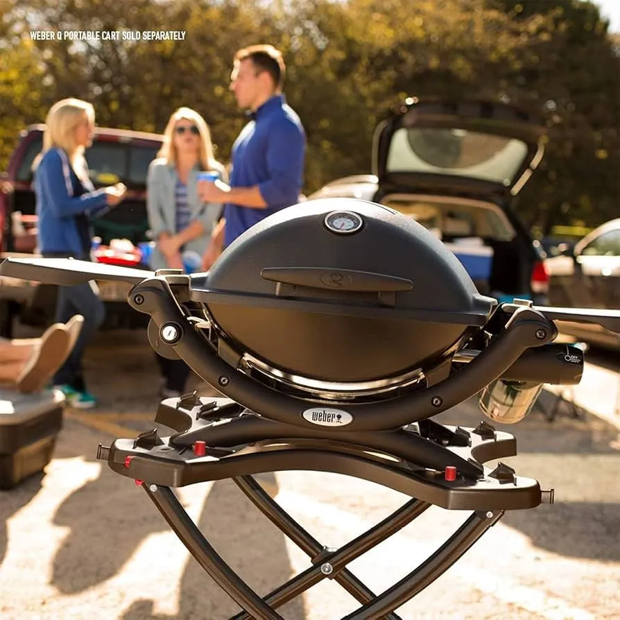 Weber Q1200 camping grill setup