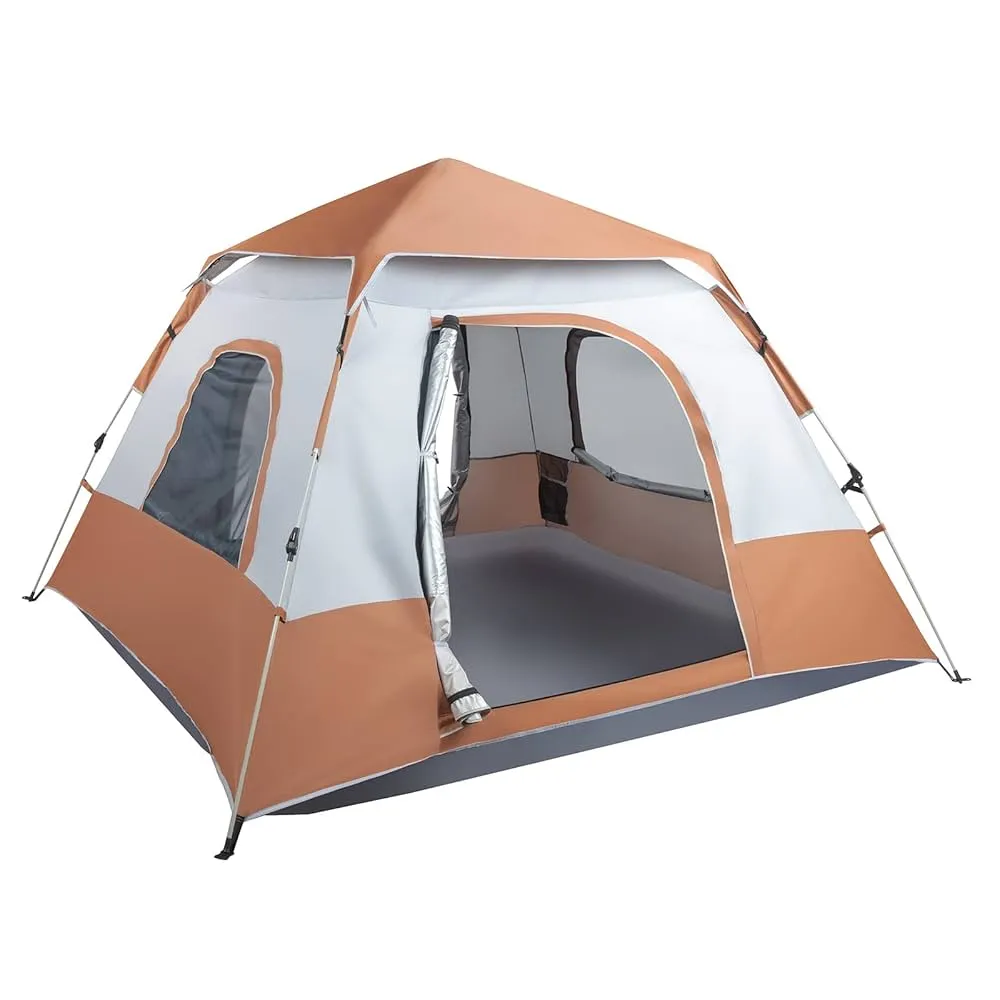 4 Person Quick Open Green Camping Tent Waterproof Windproof Family Tent Dome Tent Portable