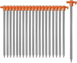 Cheardia 20 pack heavy duty metal tent stakes for camping