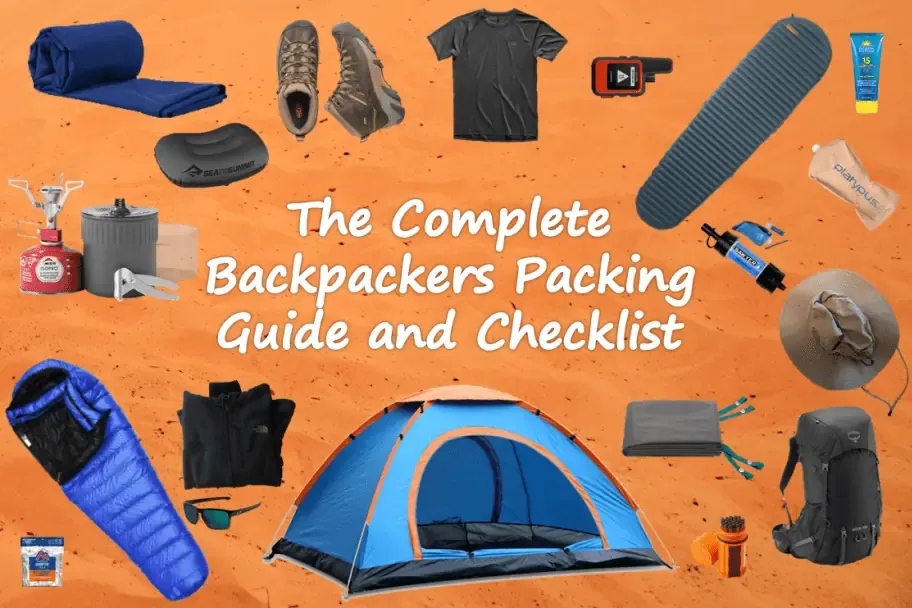 Backpacking gear essentials including navigation equipment