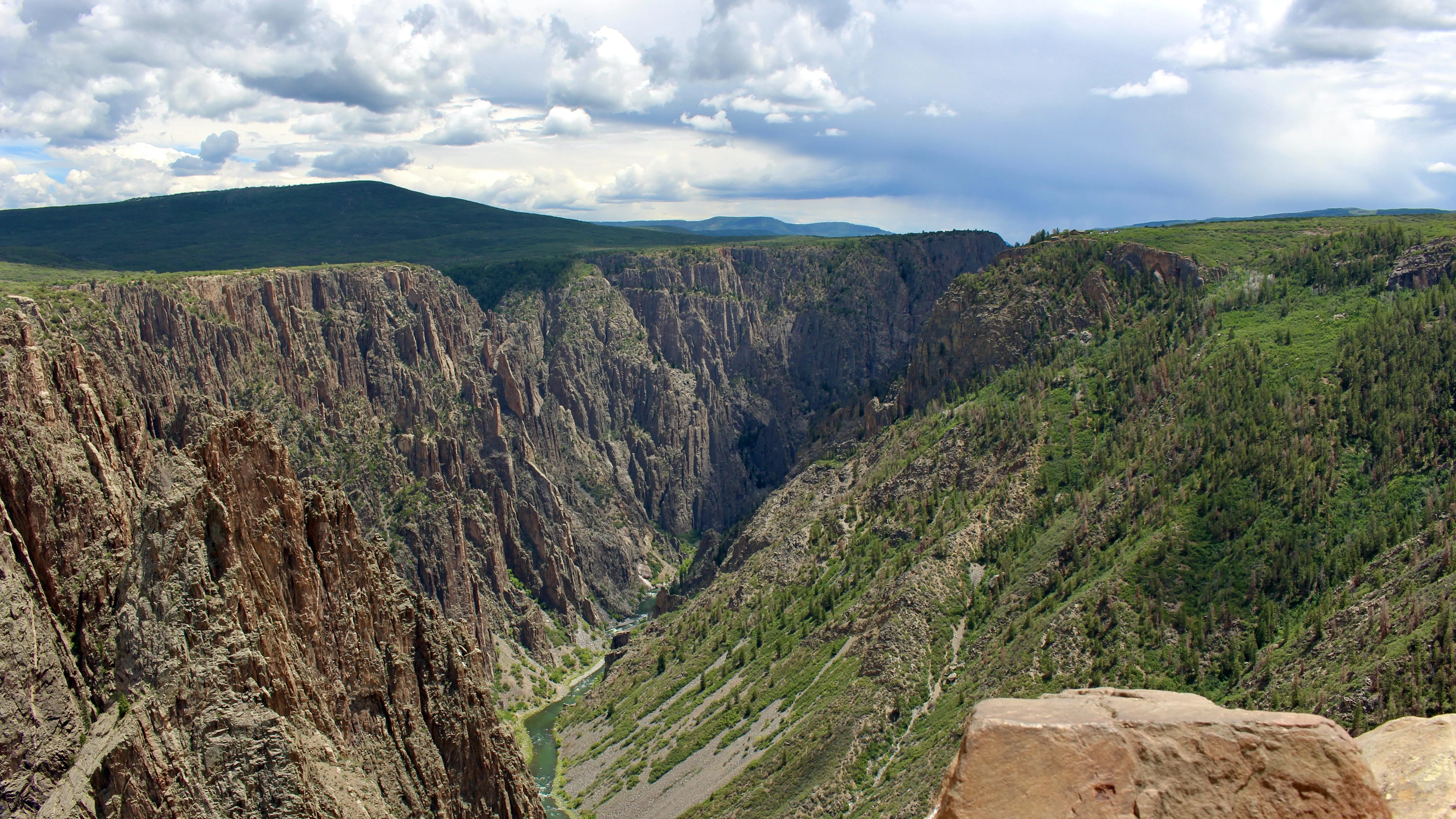 Black Canyon of the Gunnison South Rim dramatic overlook showing steep canyon walls