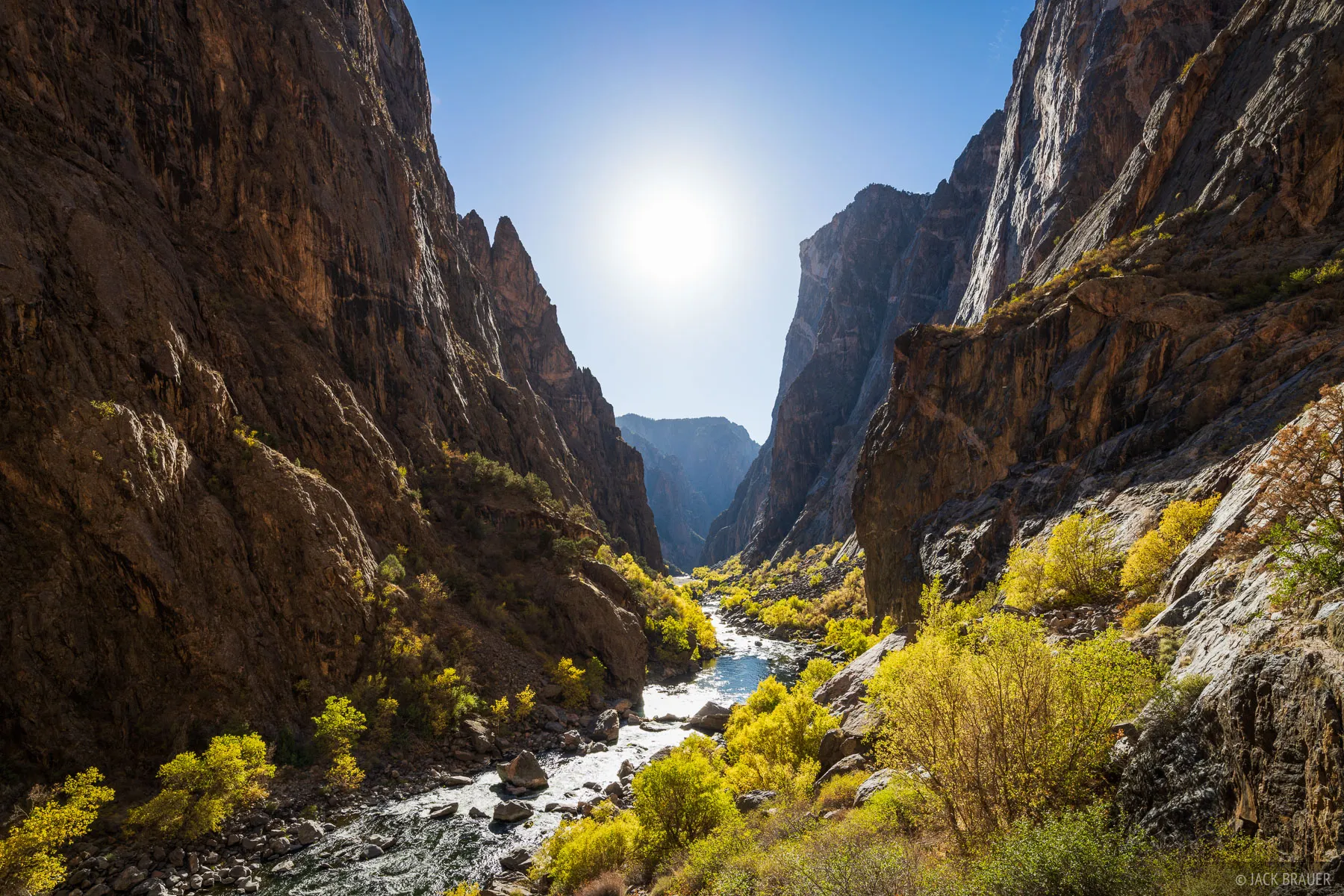 Autumn landscape in Black Canyon showing the transition from fall to winter conditions