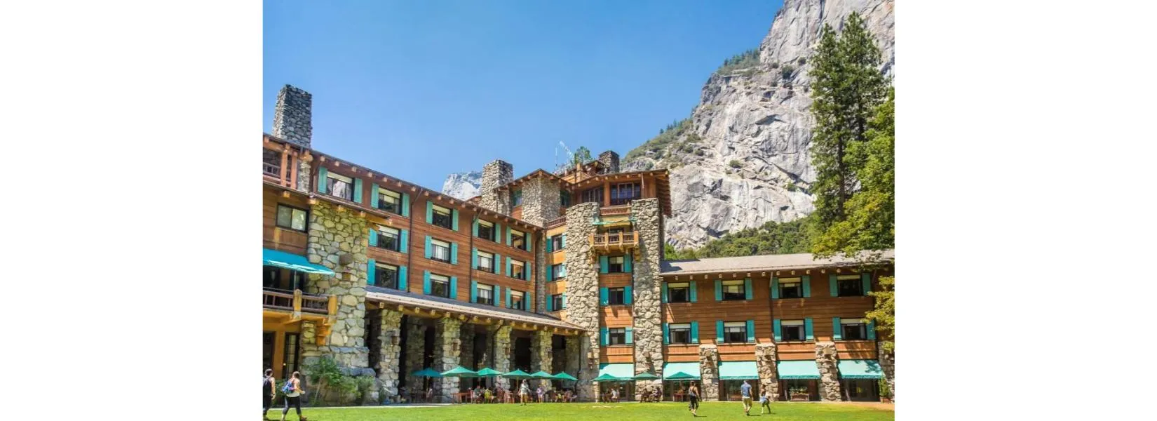Scenic view of Yosemite accommodations with seasonal mountains and valley views showing the natural beauty surrounding lodging options