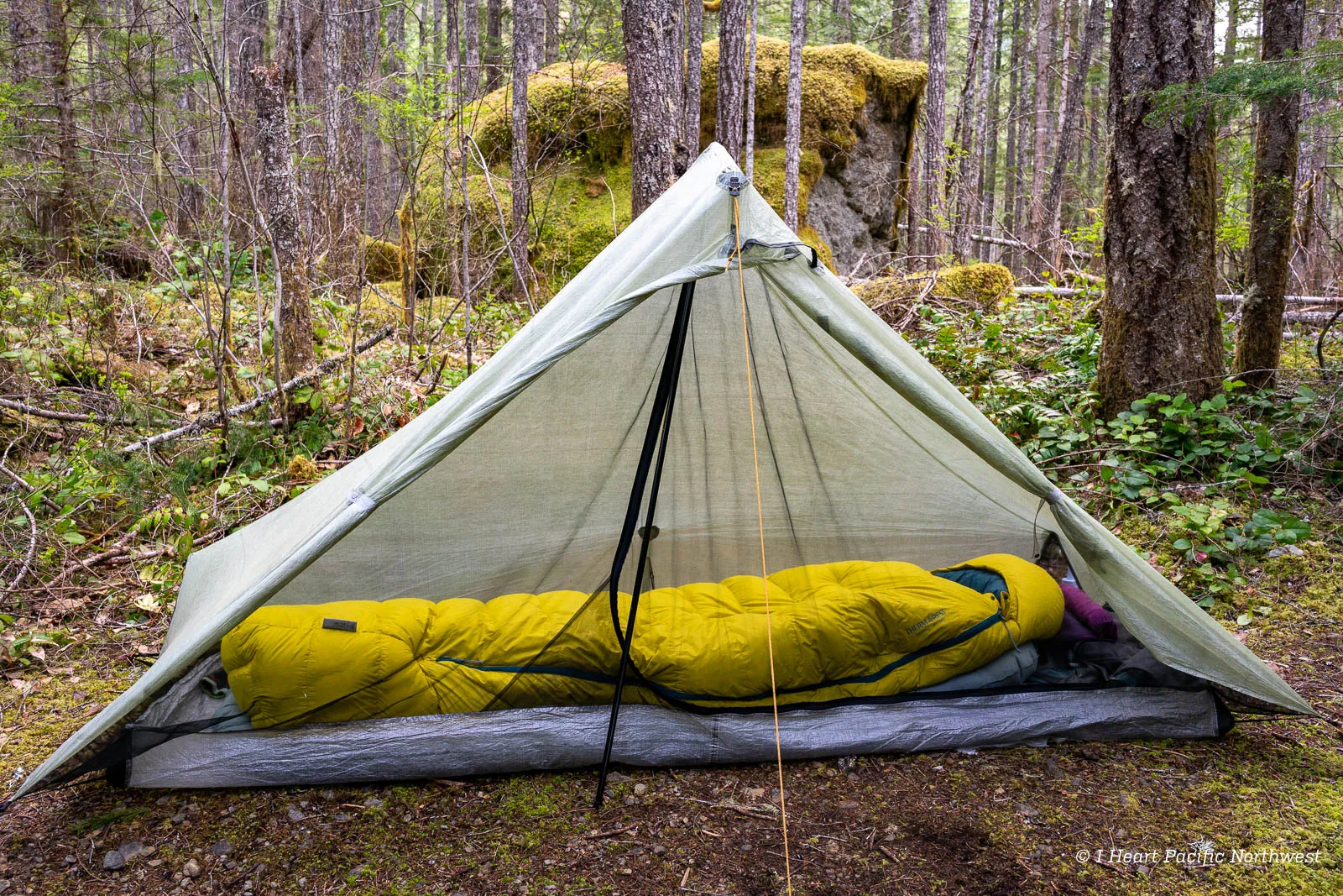 Tarptent Aeon Li tent setup in mountain wilderness