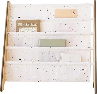 3 Sprouts Recycled Fabric Kids Bookshelf Terrazzo Cream