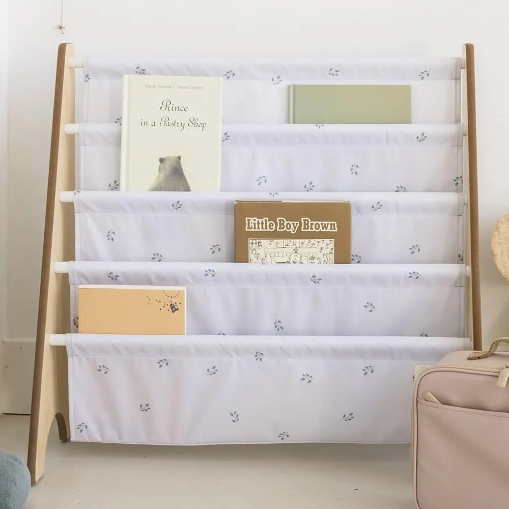 3 Sprouts book rack showing storage capacity