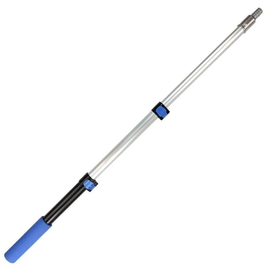 Aluminum telescoping pole 8 feet with quick-flip clamps for multiple applications
