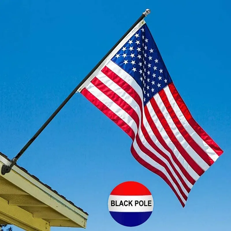 Complete aluminum flag pole kit setup