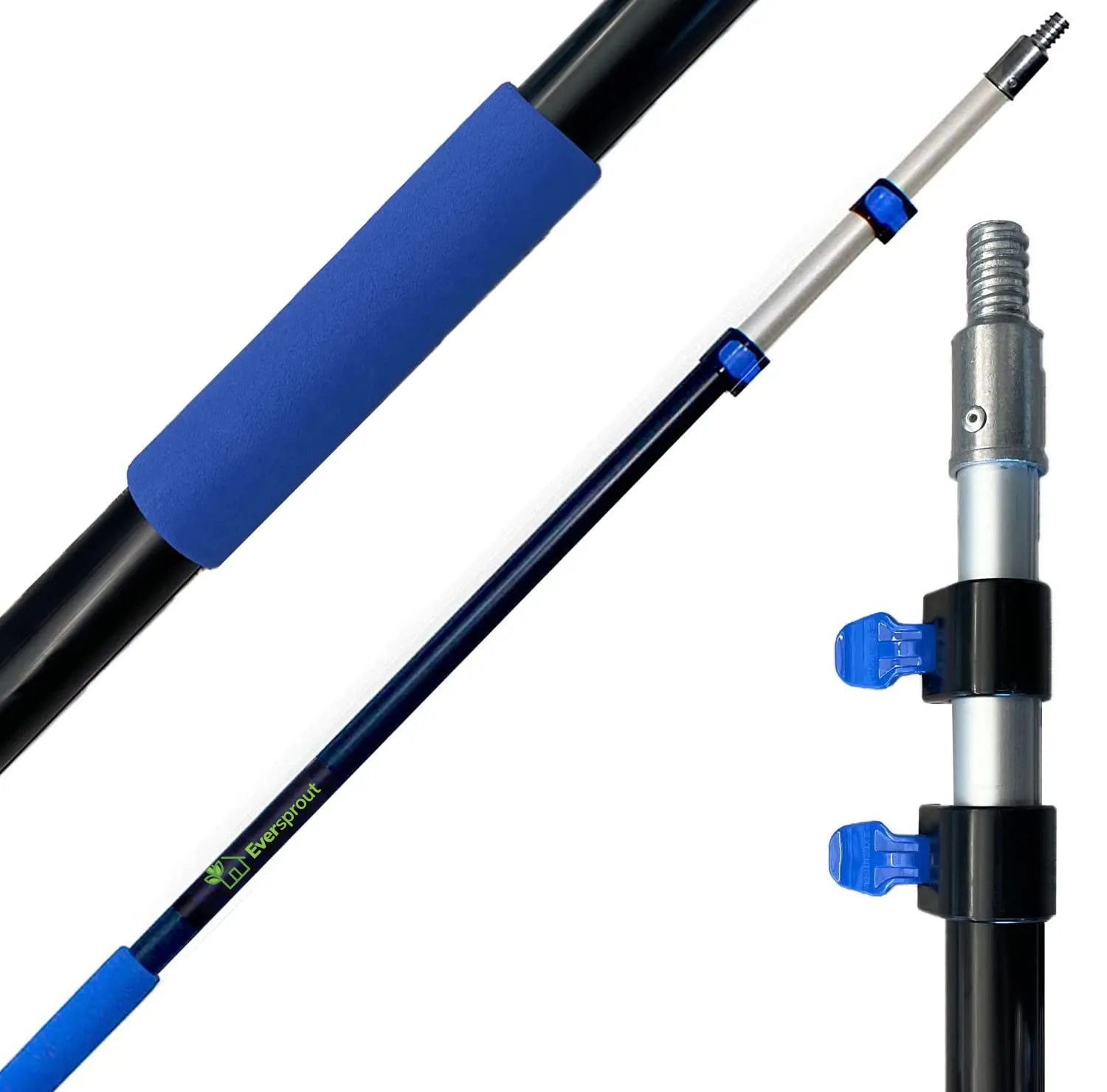 EVERSPROUT professional aluminum extension pole showing heavy duty construction and anodized finish
