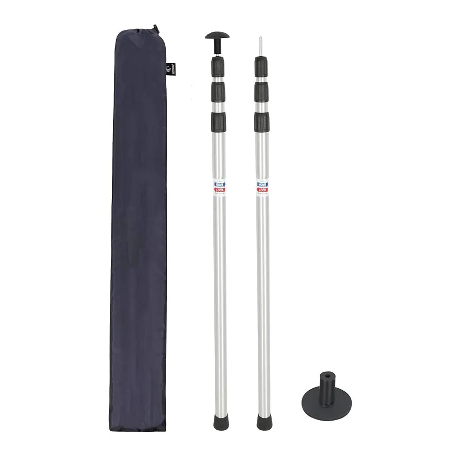 Lightweight aluminum tent poles for camping setup