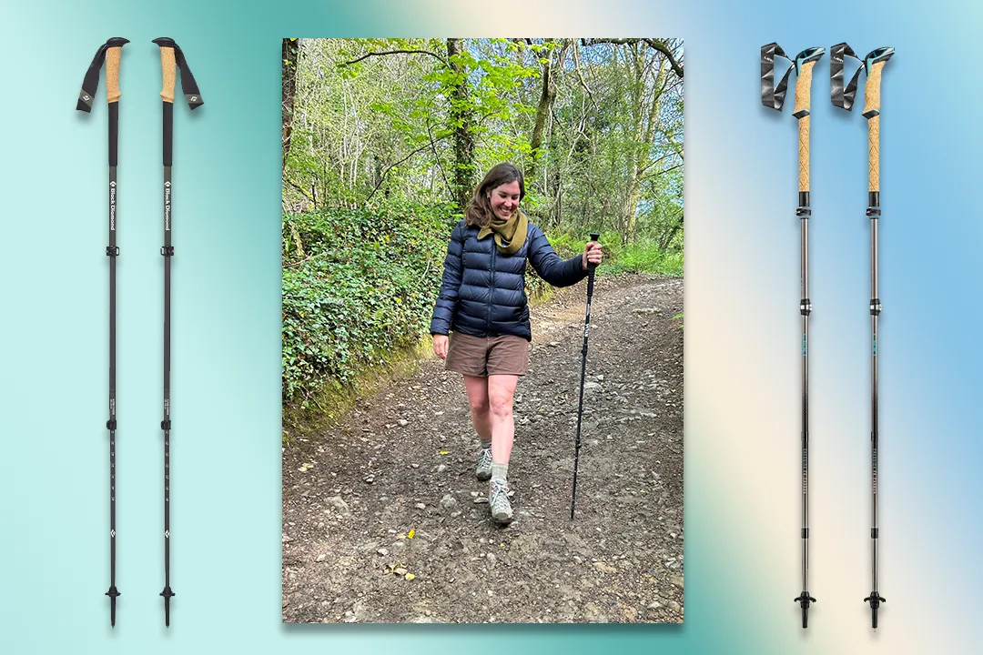Comprehensive display of different aluminum hiking pole styles and features