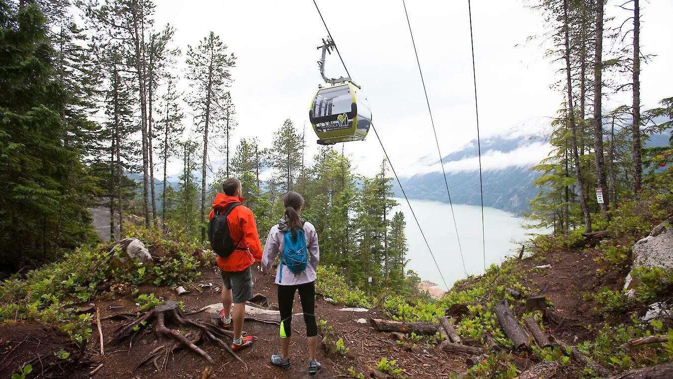 Sea to Summit Trail overview showing the gondola and mountain terrain