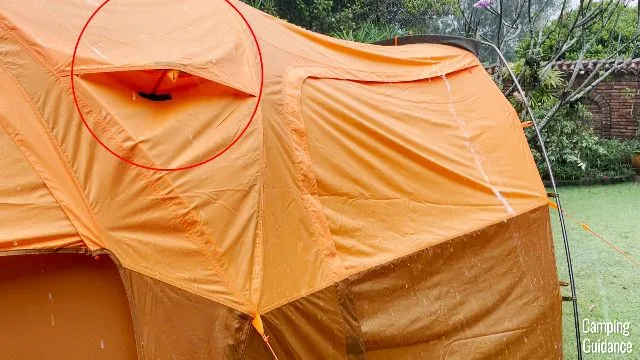 Waterproof tent performing well in heavy rain conditions