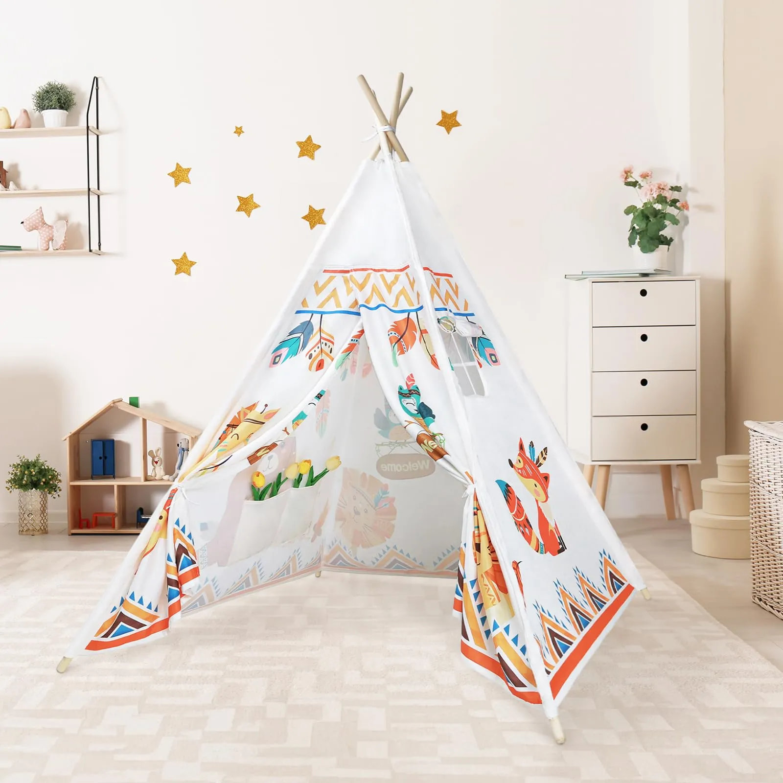 Colorful Kids Play Tent Teepee Indoor Playhouse