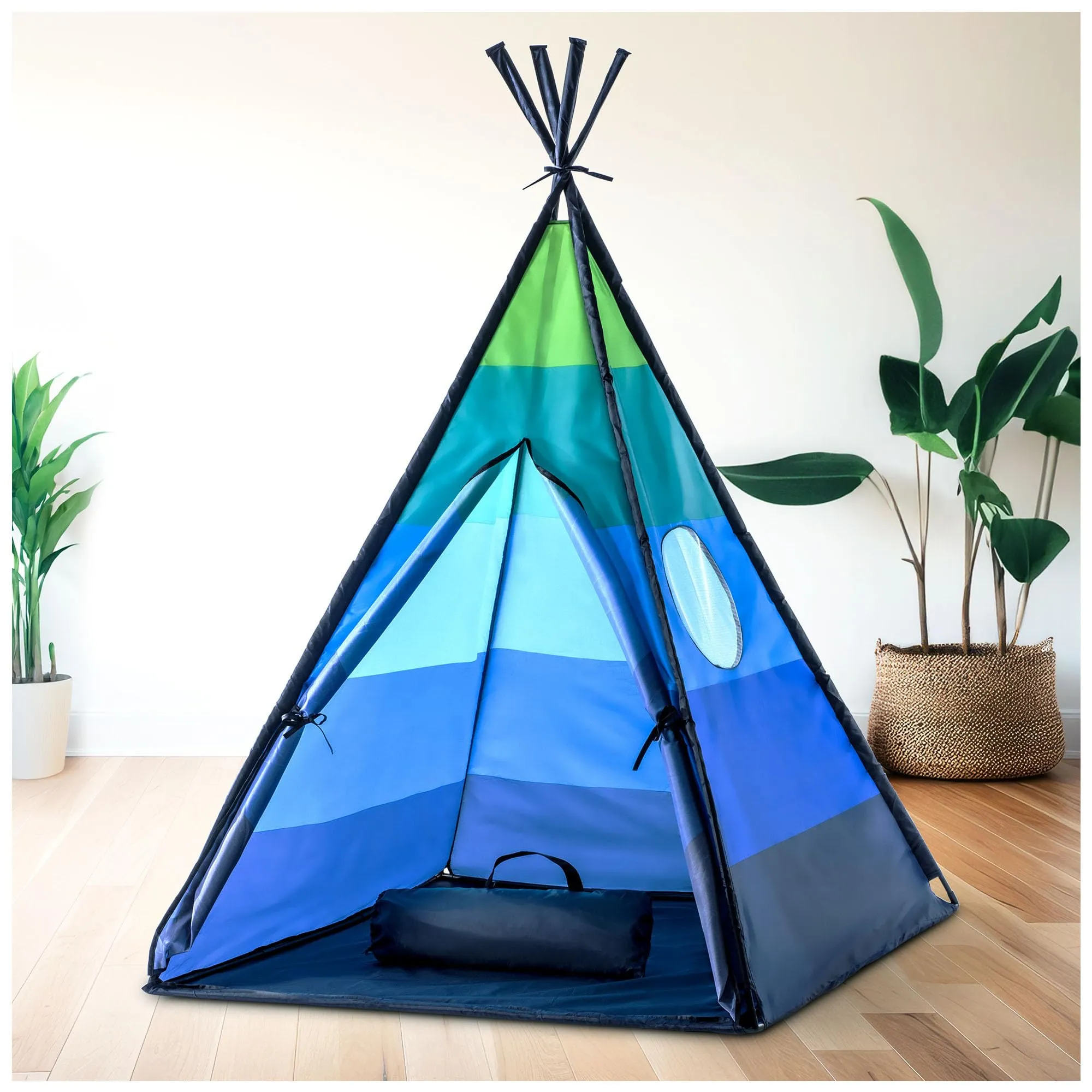 USA Toyz Happy Hut Teepee Tent for Kids Indoor Play
