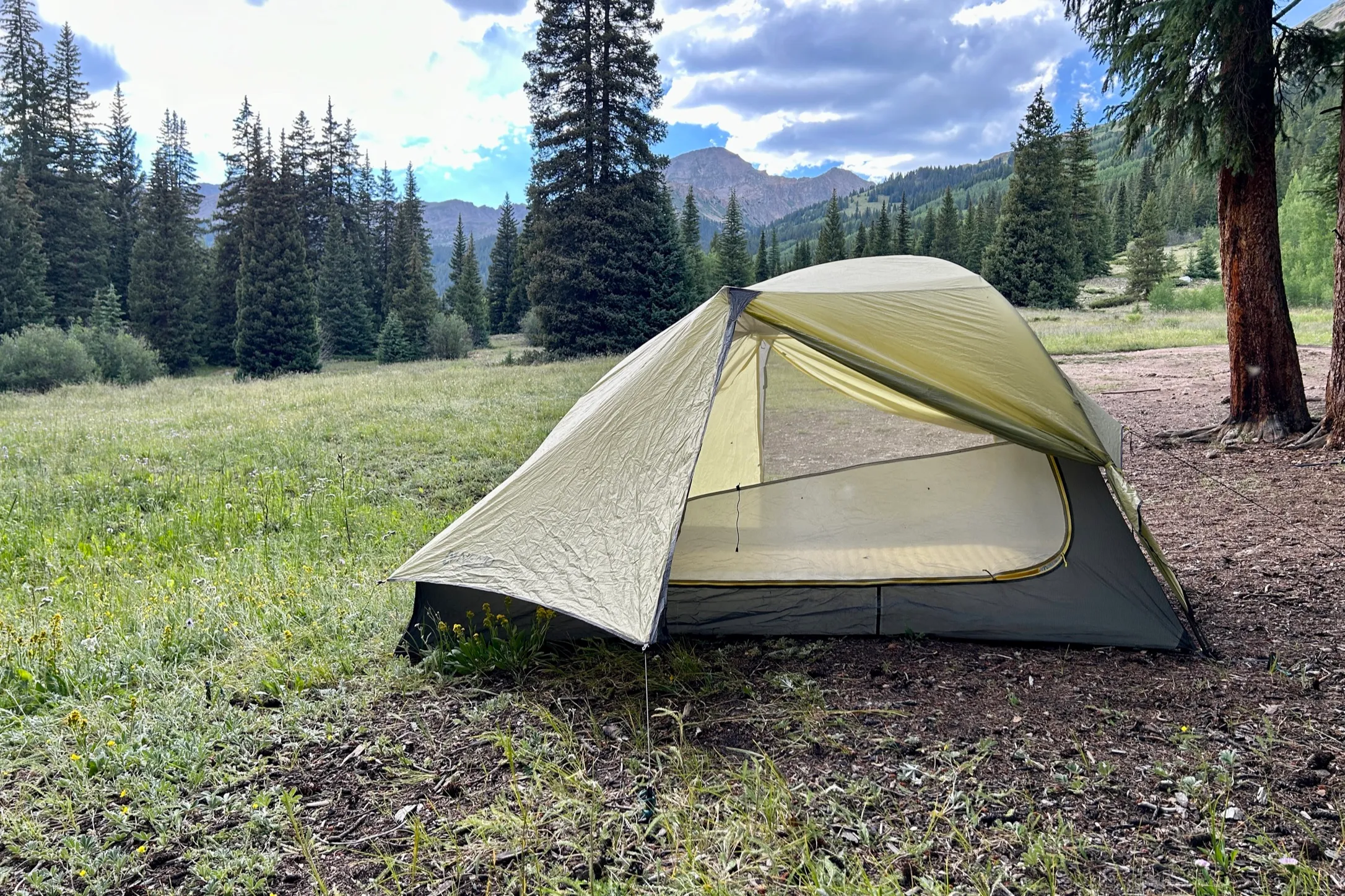NEMO Hornet OSMO tent setup in wilderness