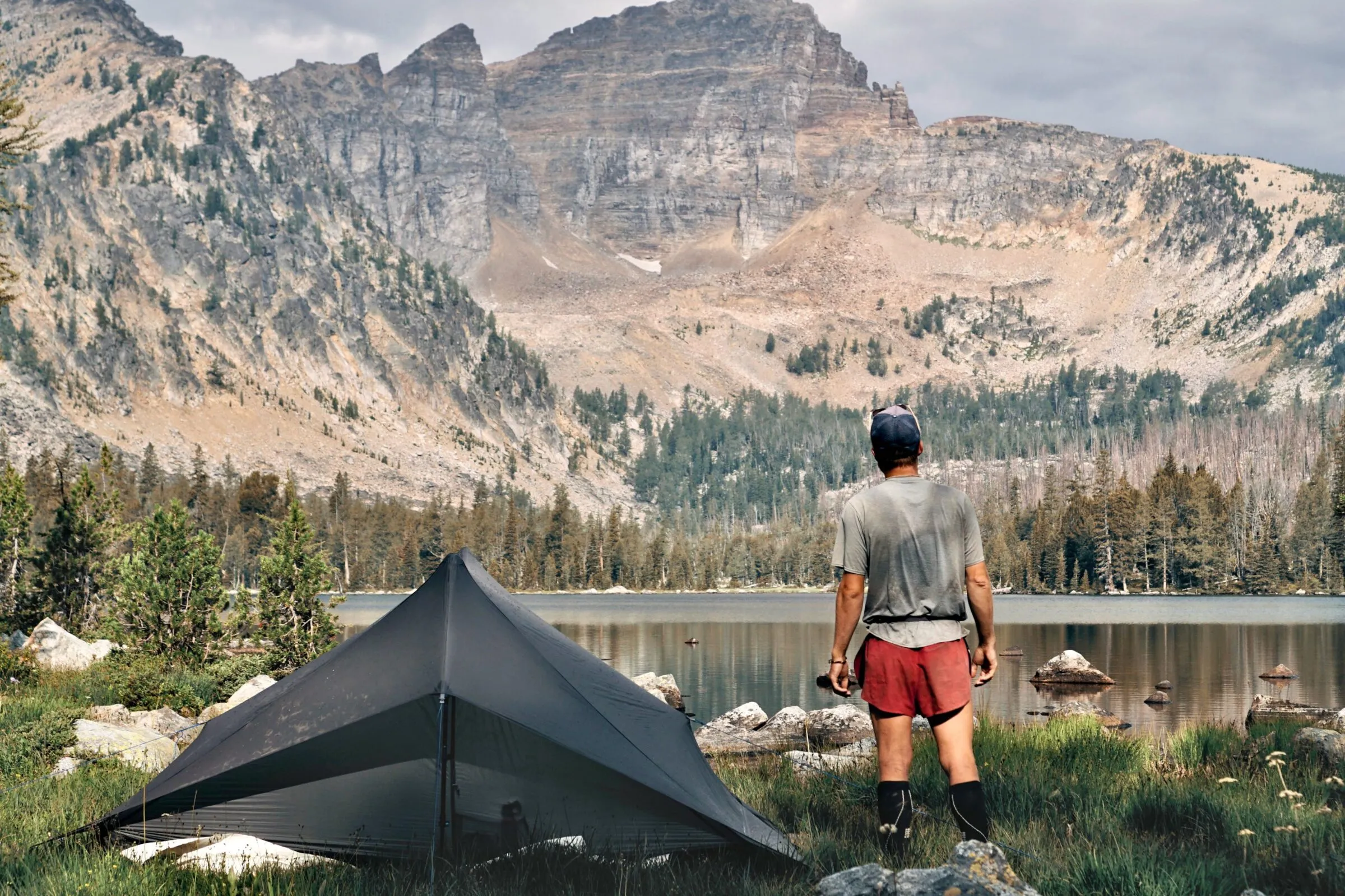 Various lightweight backpacking tents compared in mountain setting