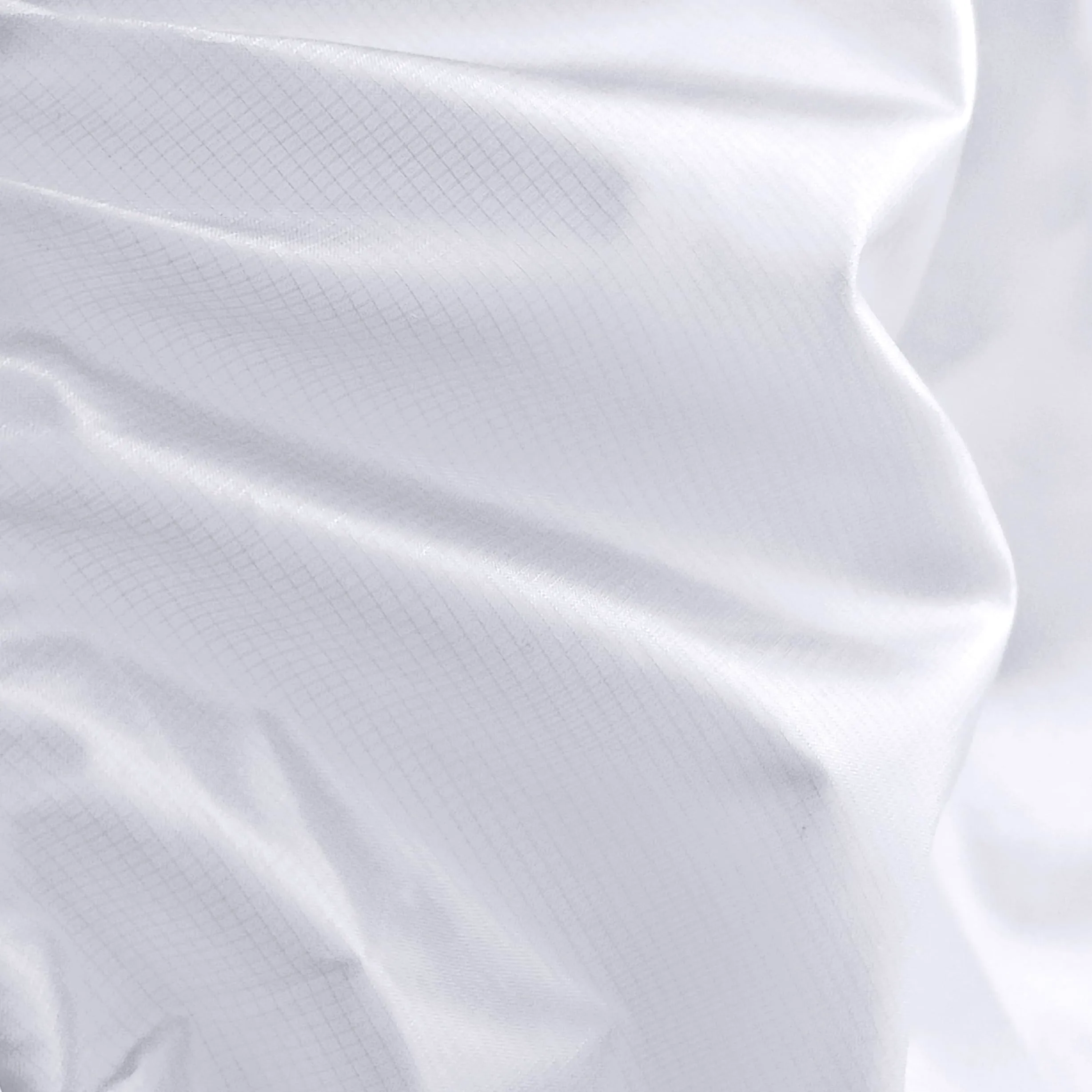 White ripstop nylon waterproof tent fabric close-up view