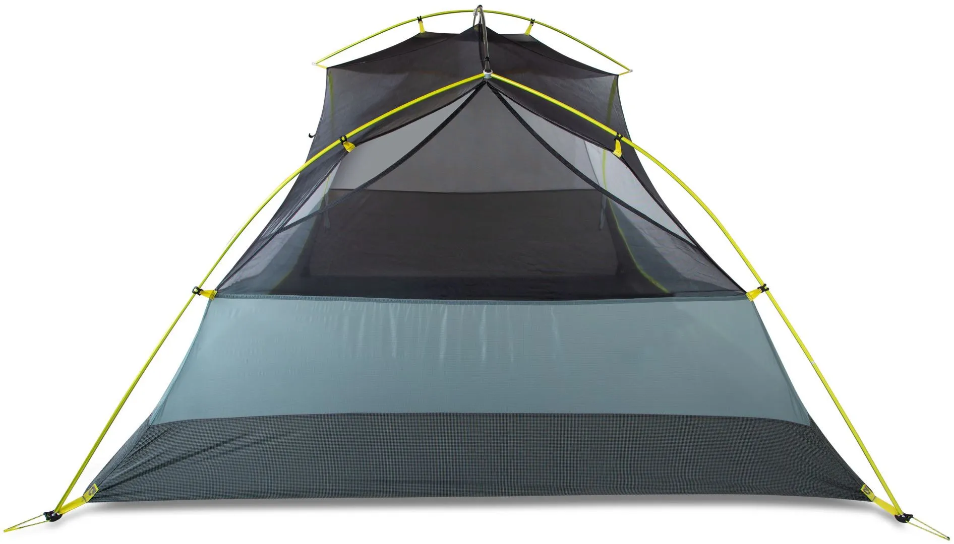 Detailed view of Nemo Dragonfly 3P tent showing OSMO fabric construction and dual door design