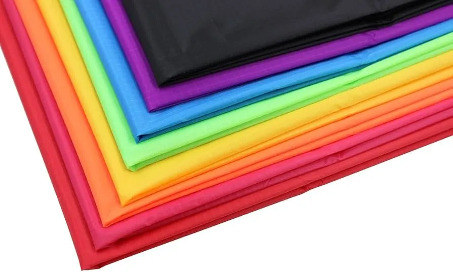 Comparison of different nylon tent fabric weights and types showing various denier options