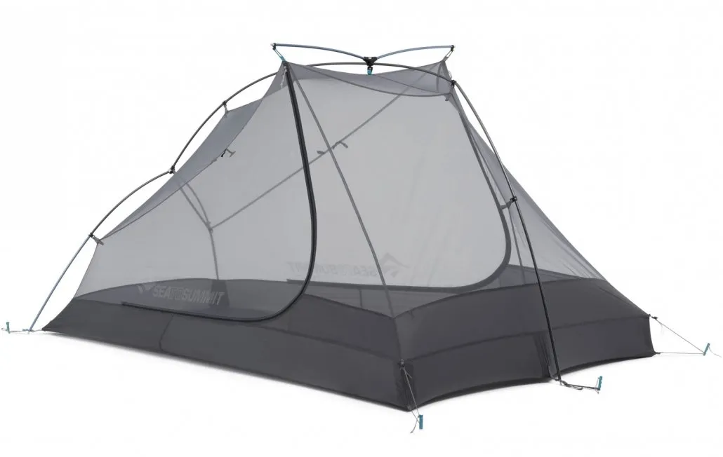 Sea to Summit Telos TR2 tent setup in outdoor environment