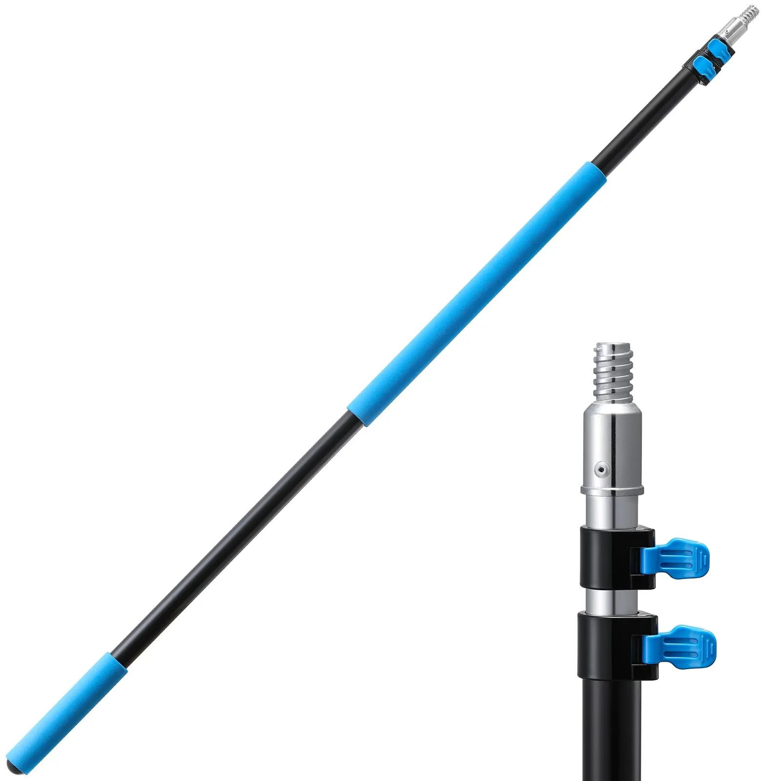 Professional telescoping pole 12 ft with universal attachment system