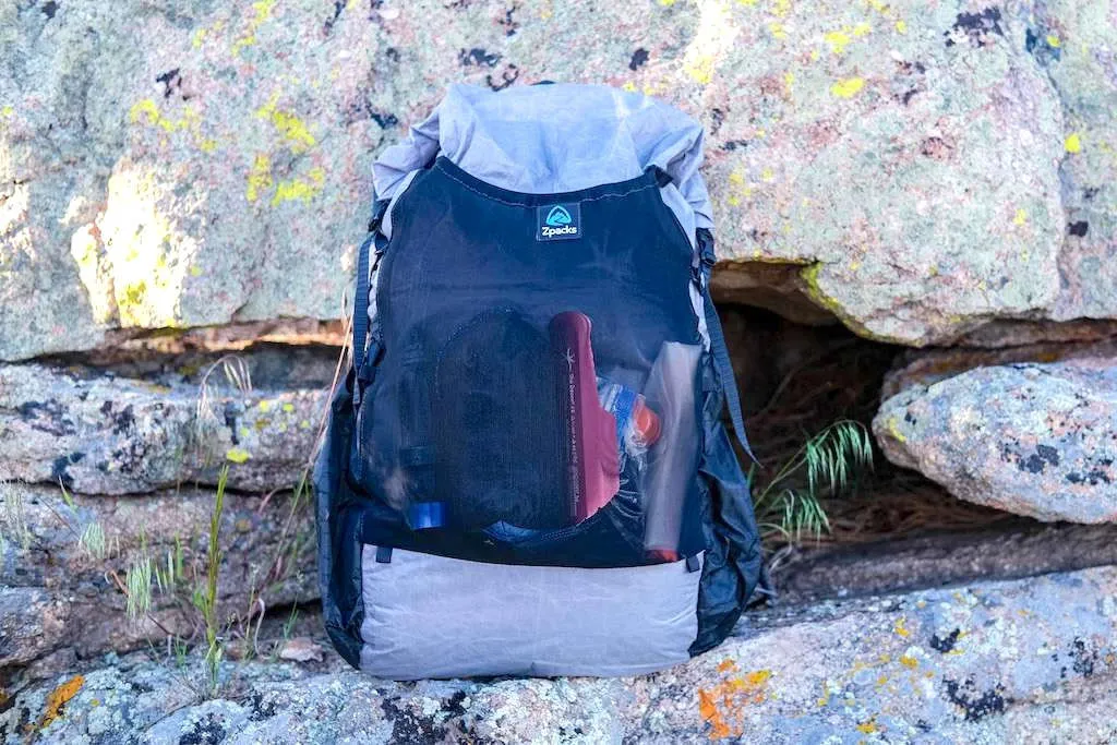 Ultralight tent setup in mountain wilderness
