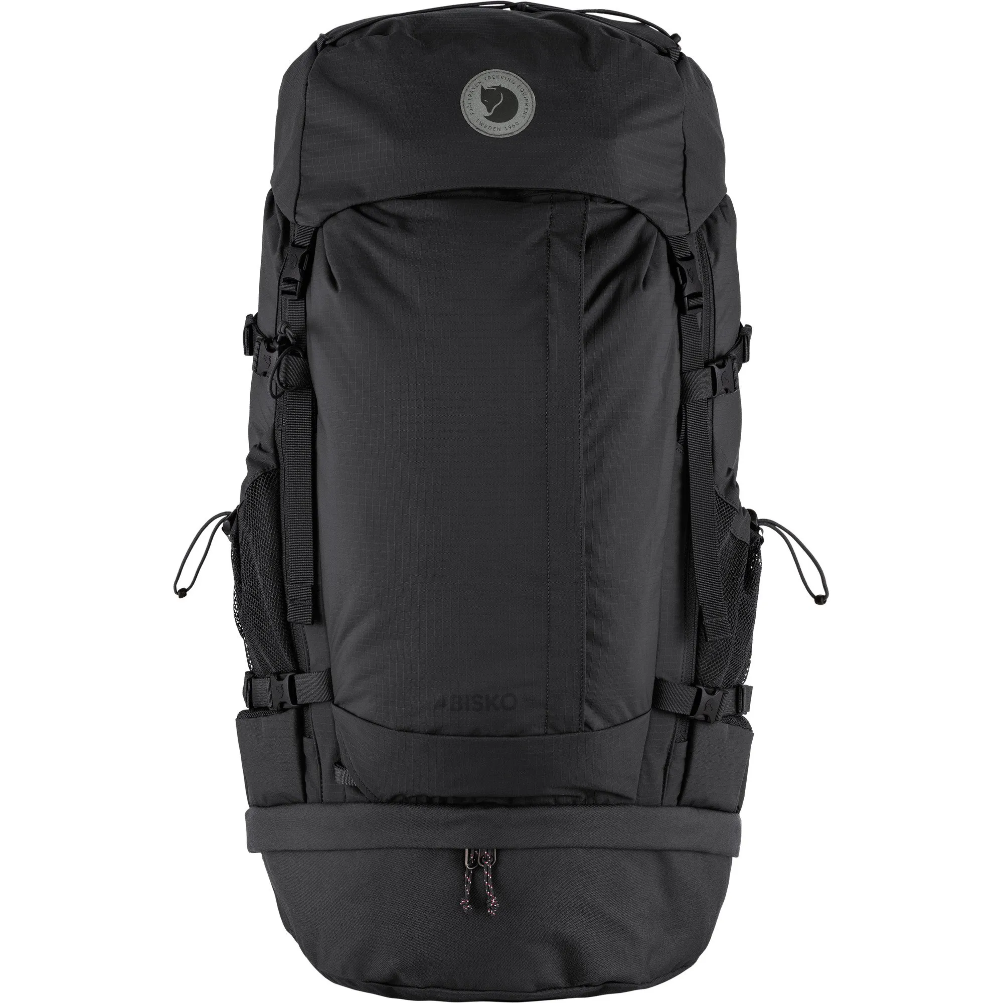 Swedish outdoor gear backpack in natural mountain setting showcasing Scandinavian design