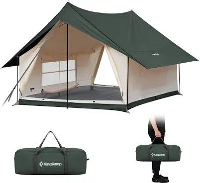 Canvas tent showing traditional heavy-duty construction
