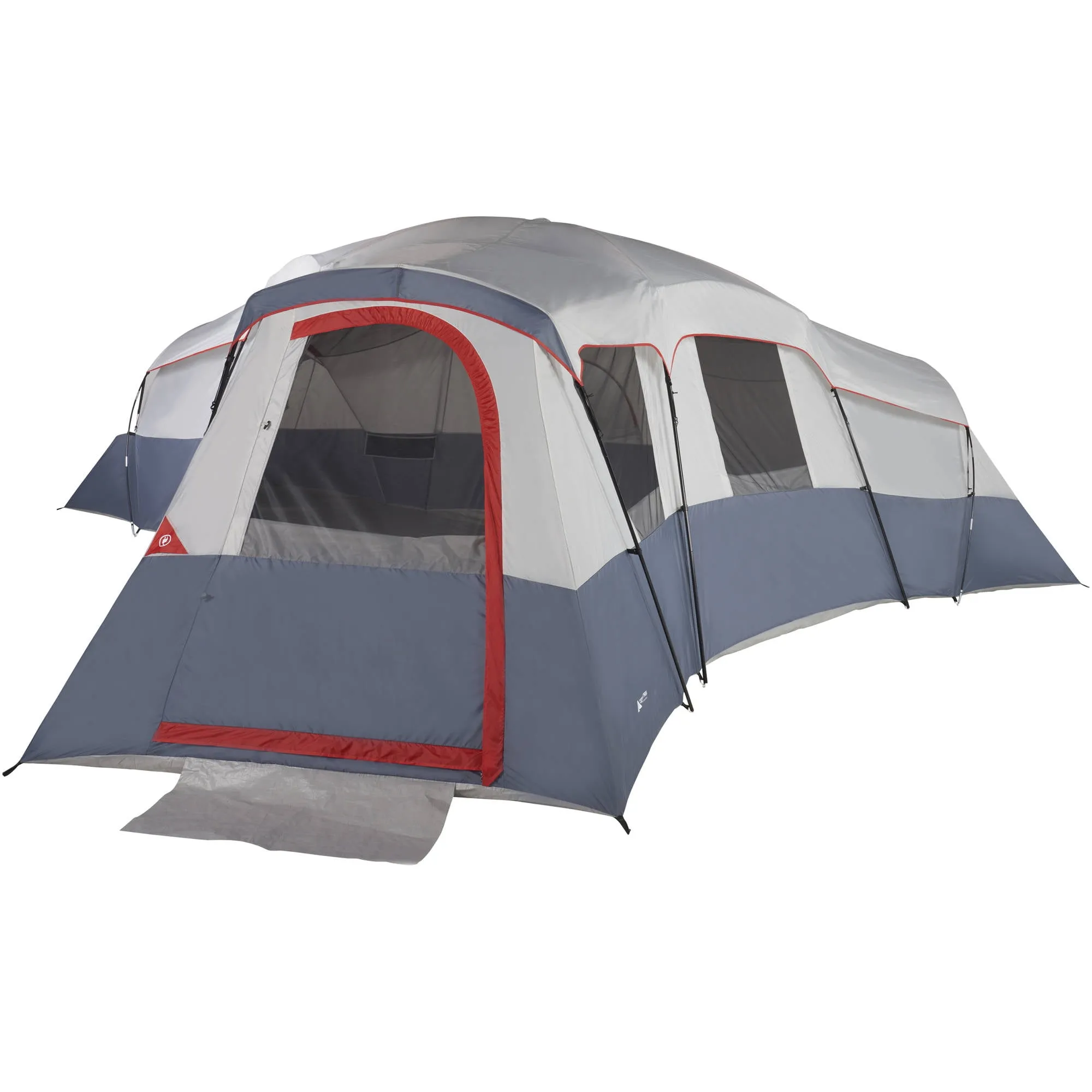 Step-by-step setup process for large family camping tent