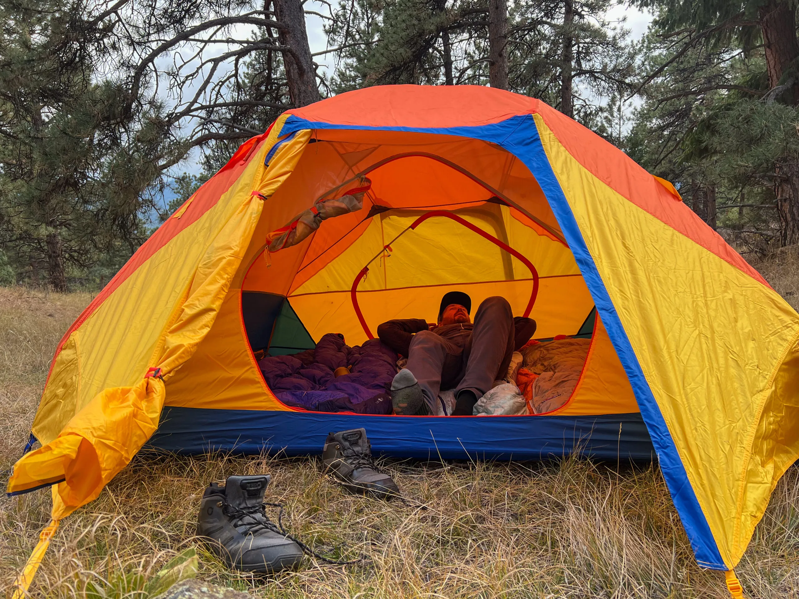 Marmot Tungsten 4 person tent interior showing spacious design and storage solutions