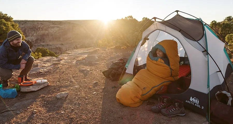 Premium backpacking tent setup showing advanced features and design