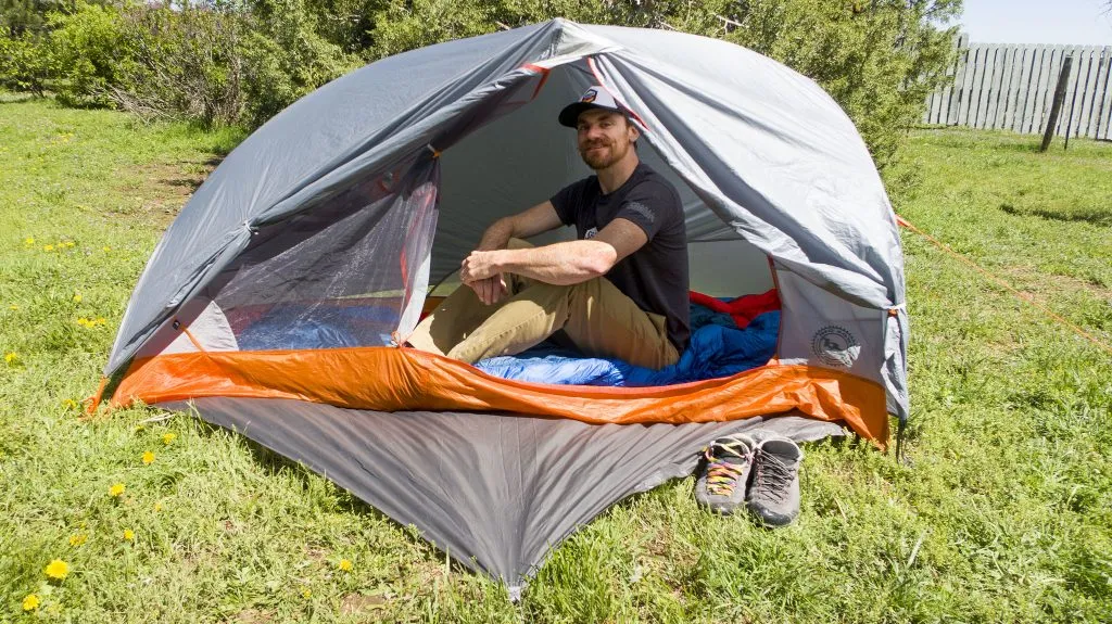 Big Agnes Copper Spur HV UL1 Bikepack tent interior showing spacious design and gear organization