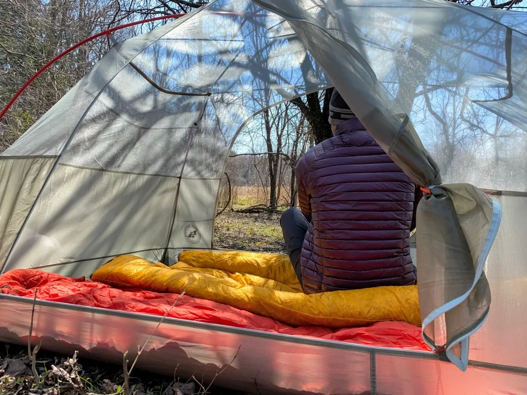 Big Agnes Copper Spur HV UL2 Bikepack tent interior showing spacious design and dual doors