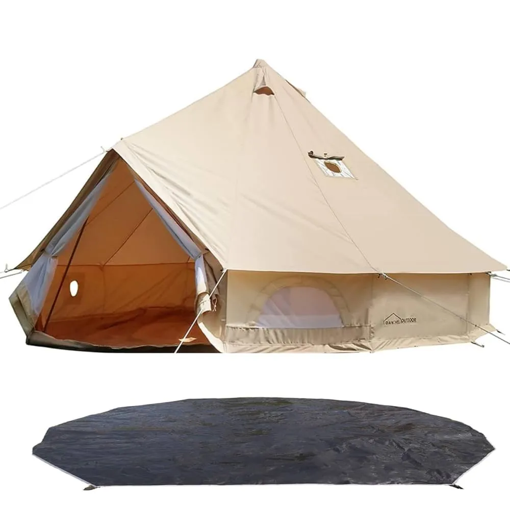 WHITEDUCK Canvas Bell Tent with stove jack for glamping