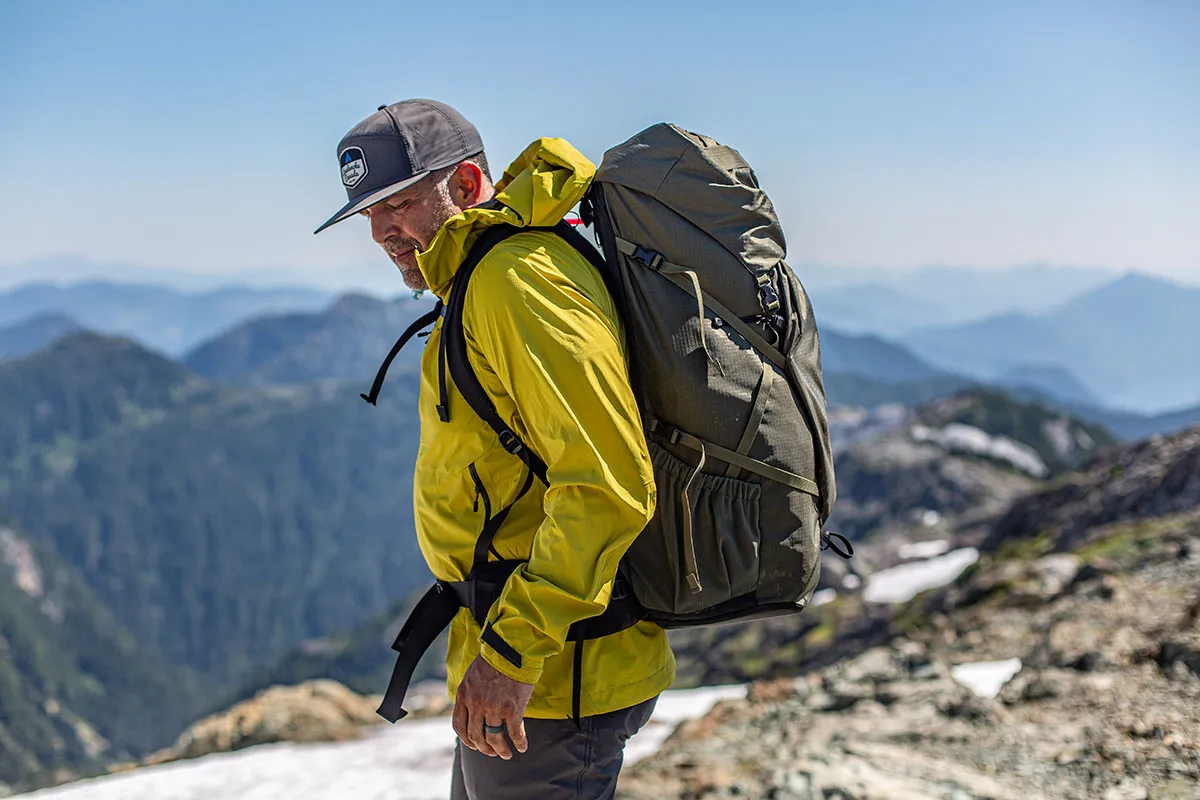 Premium backpack in mountain setting