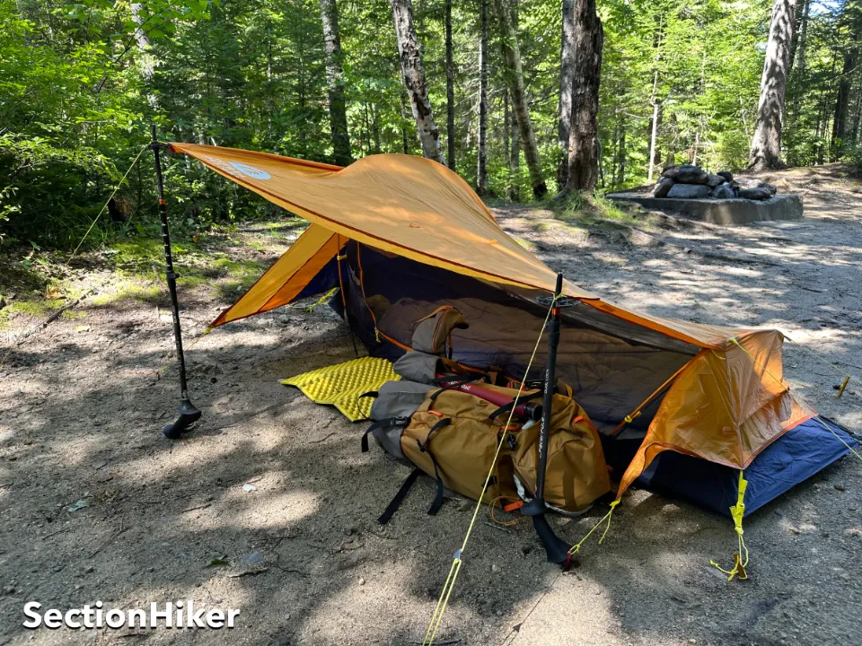 Sierra Designs High Side 1 tent setup in mountain environment