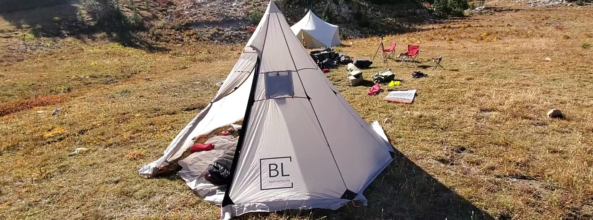 Ultralight tipi tent setup demonstration showing fabric quality