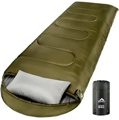 Winter sleeping bag with insulation layers visible